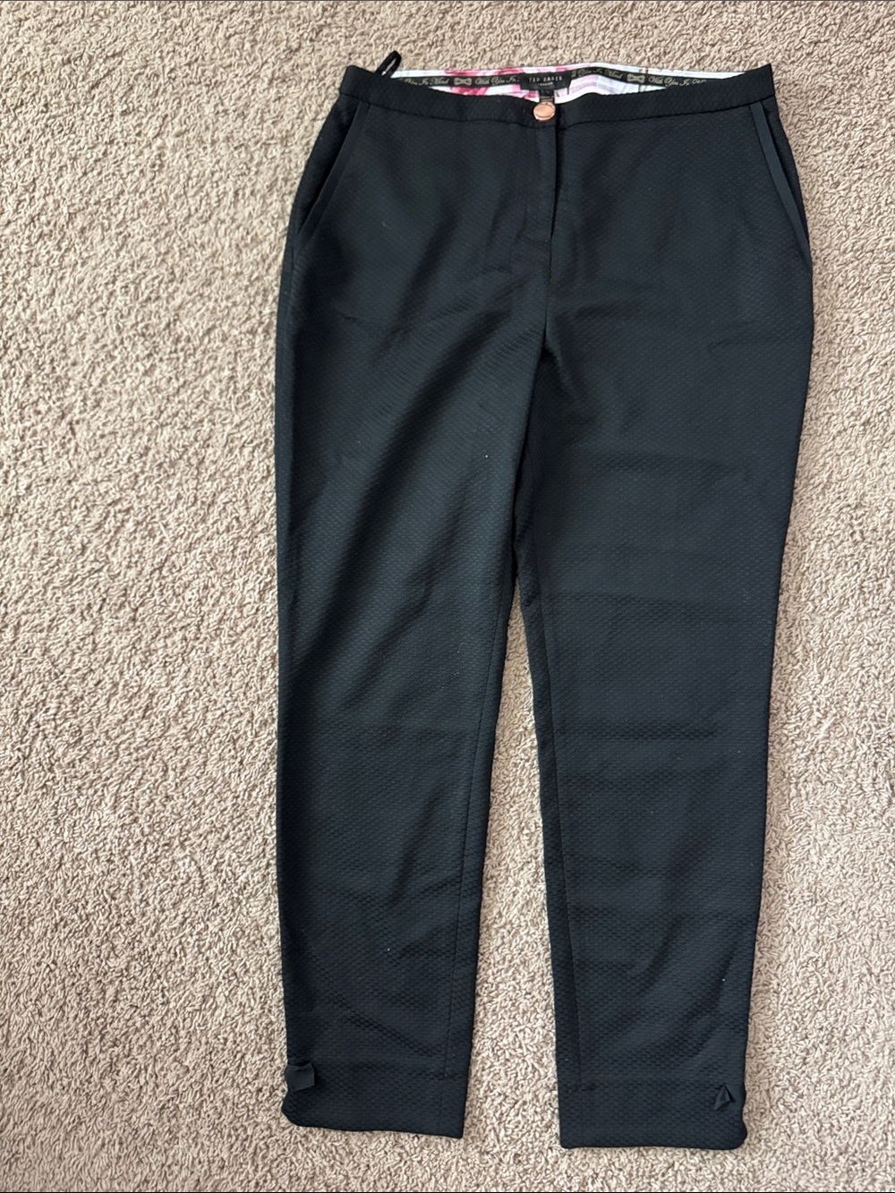 Ted Baker slim tapered trousers with bow details.